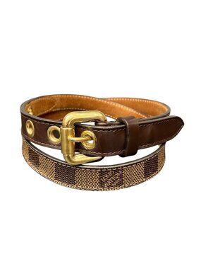 Louis Vuitton Ceinture Saints PM Damier Ebene Belt Canvas